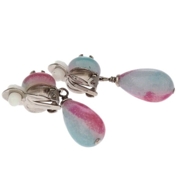 Chanel Dangle Earrings Clip-On Light Blue - Picture 3 of 4